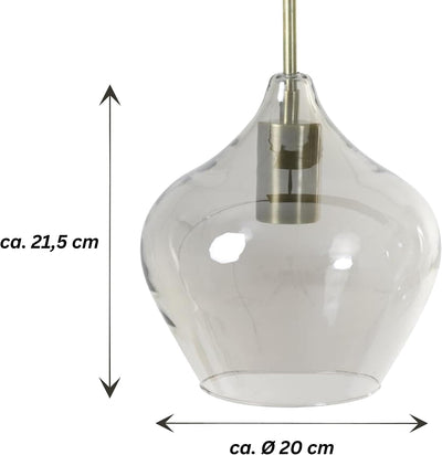 Pendelleuchte 5-flamig| RAKEL mit grau getöntem Glas | Hängeleuchte Lampe