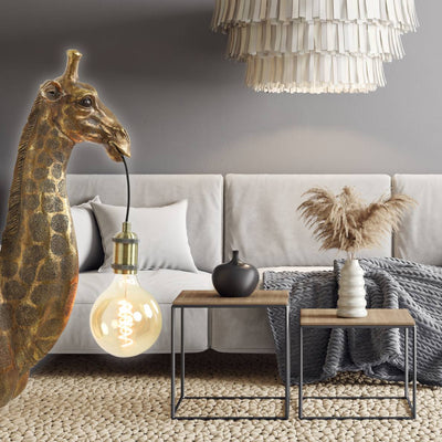 Wandleuchte | Giraffe Gold antik | Tier Lampe 61 cm