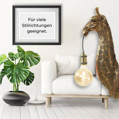 Wandleuchte | Giraffe Gold antik | Tier Lampe 61 cm