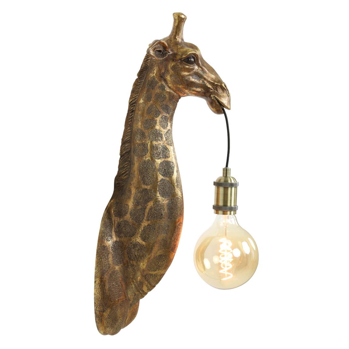 Wandleuchte | Giraffe Gold antik | Tier Lampe 61 cm