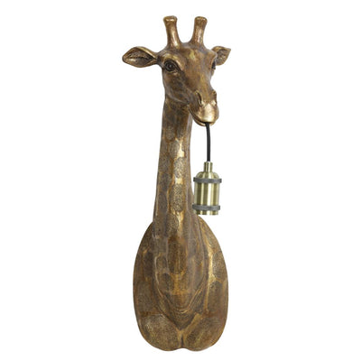 Wandleuchte | Giraffe Gold antik | Tier Lampe 61 cm