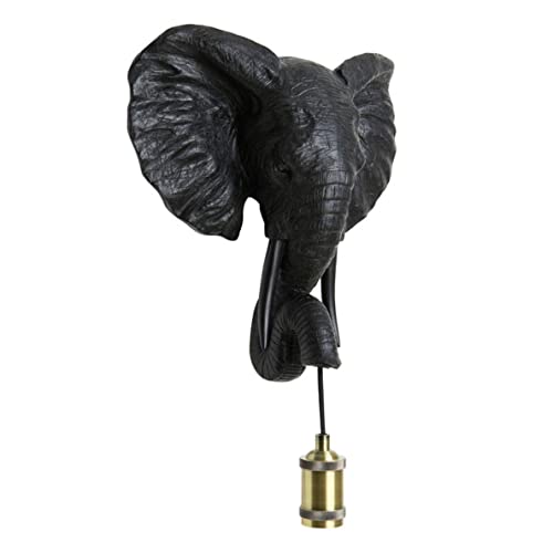 Wandleuchte | Elefant schwarz matt | Tier Lampe