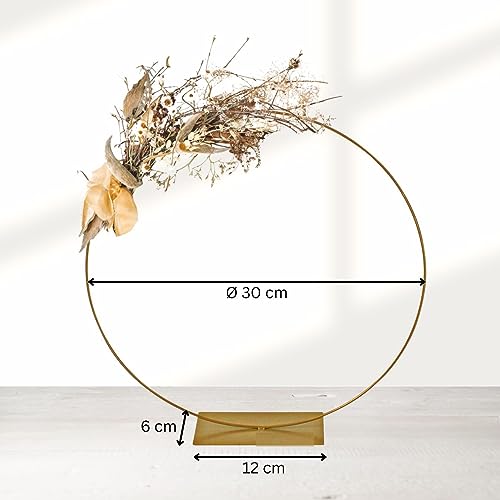 2er Set Dekoring | Metallring zum Hinstellen | 30cm Gold