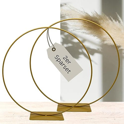 2er Set Dekoring | Metallring zum Hinstellen | 30cm Gold