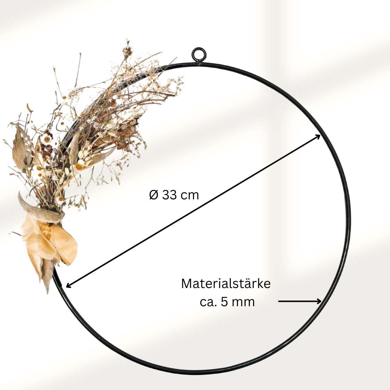4er Set Dekoring Metallring zum Hinhängen schwarz Ø ca. 35 cm