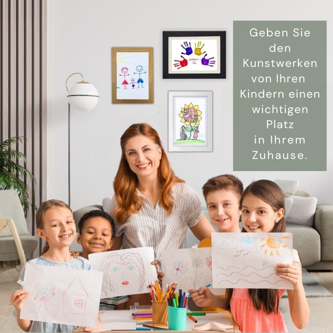 2er Set Bilderrahmen A4 für Kinderzeichnungen in weiß 88-0063