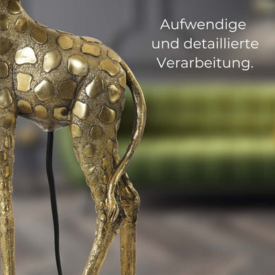 Tischlampe | Giraffe Gold | Lampenschirm Schwarz