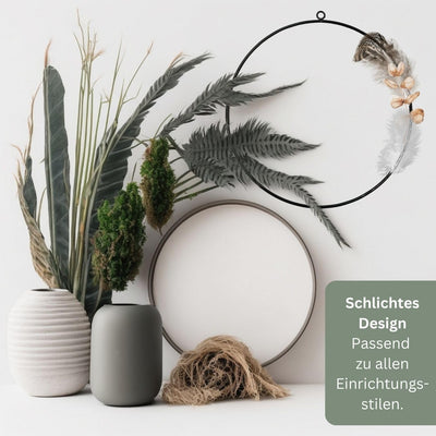 4er Set Dekoring Metallring zum Hinhängen schwarz Ø ca. 35 cm