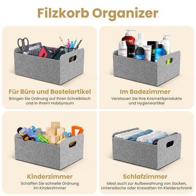 6er Filzkorb HELLGRAU faltbar 69245