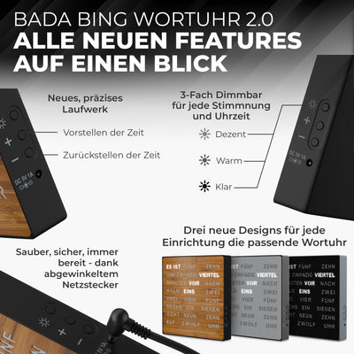 79/33013 LED Wort Uhr Bambus