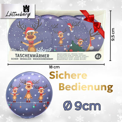 42764PP - 12er Set Taschenwärmer Rentier Rudolph