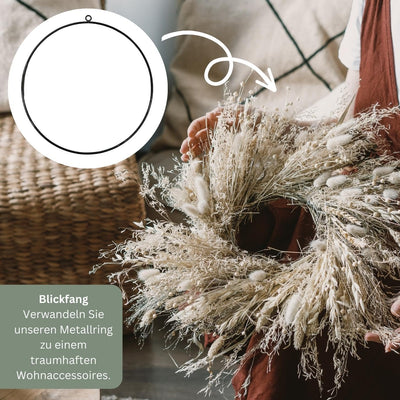 4er Set Dekoring Metallring zum Hinhängen schwarz Ø ca. 35 cm