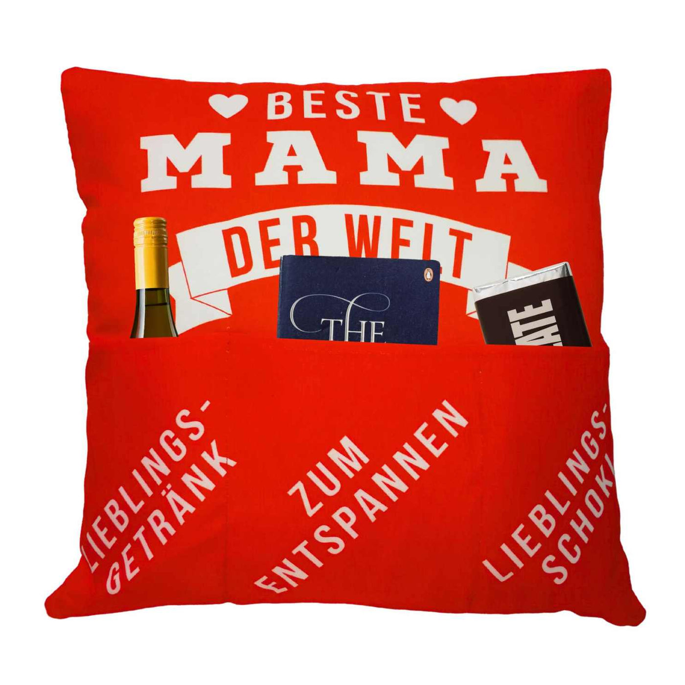 Dekokissen mit 3 Taschen Spruch Beste Mama 04