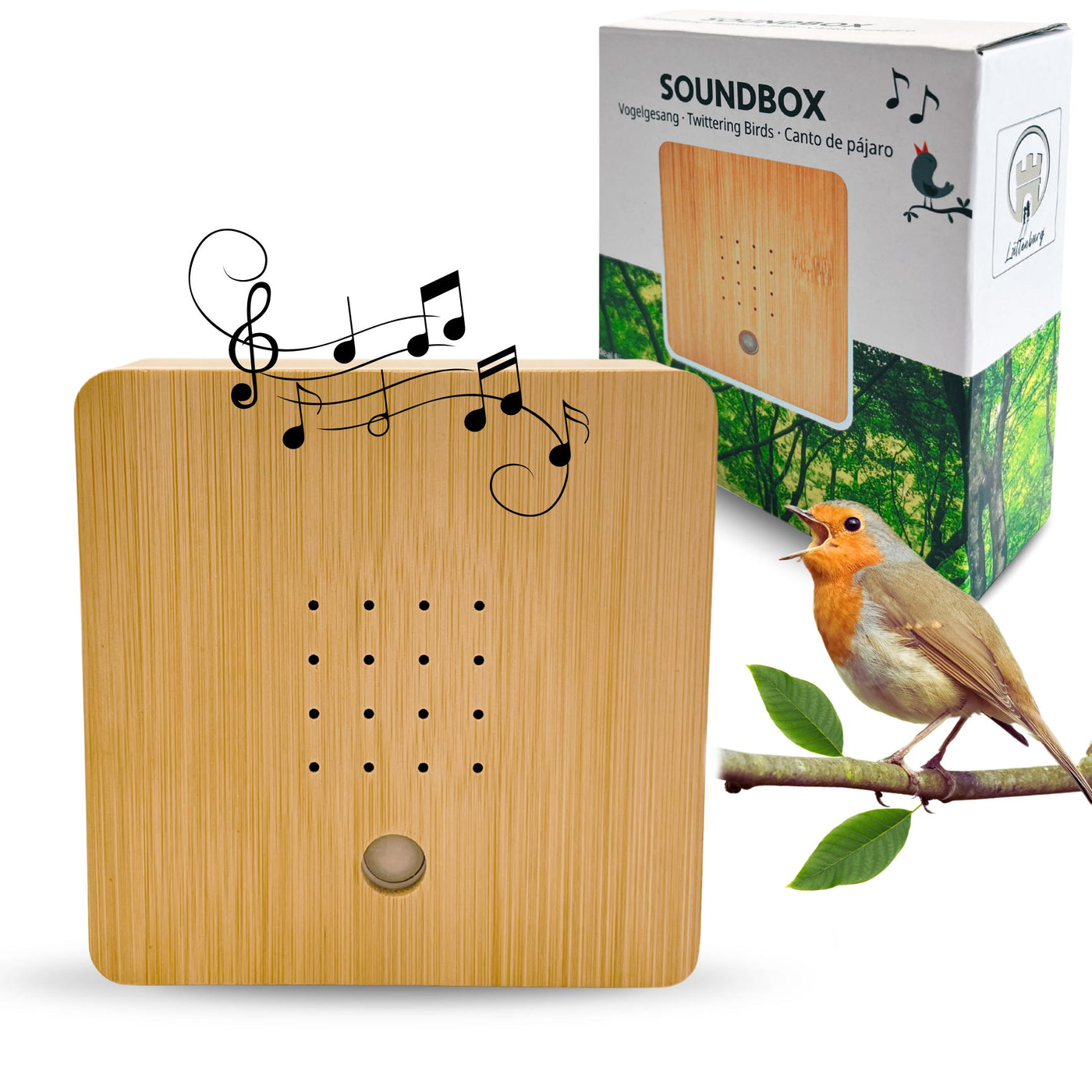 Vogelgezwitscher Soundbox aus Bambus - 15-0006