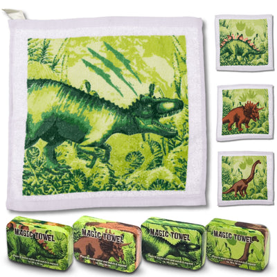 4er Set Zaubertuch | Magisches Handtuch | Dino