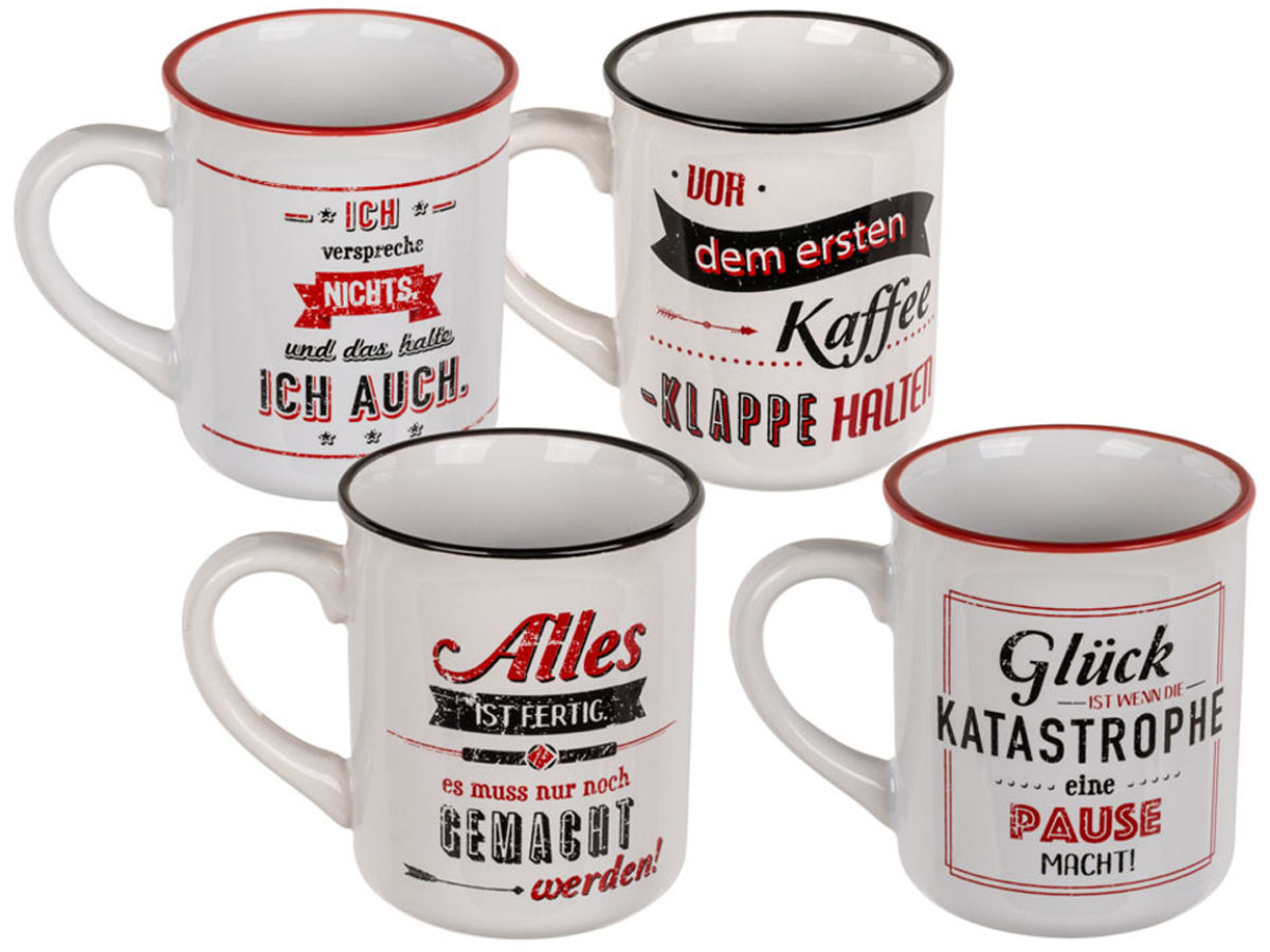 4er Set Tasse | Lustige Sprüche