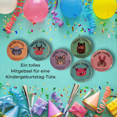 24er Set | Magisches Handtuch | Farm Tiere Bauernhof Pastell