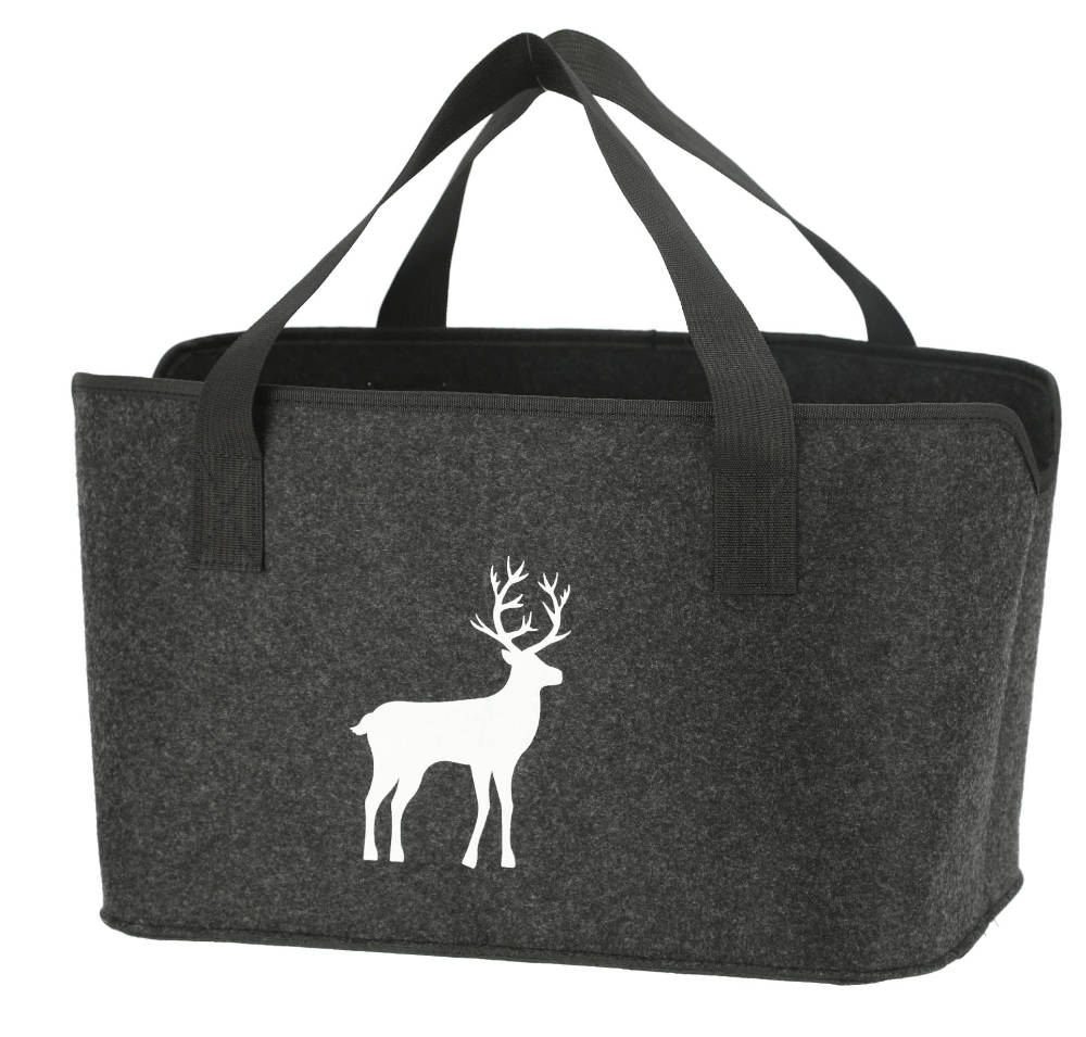 Filztasche | Tragetasche anthrazit Hirsch