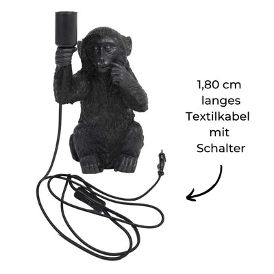 Stehleuchte | Tischleuchte Affe | Monkey schwarz