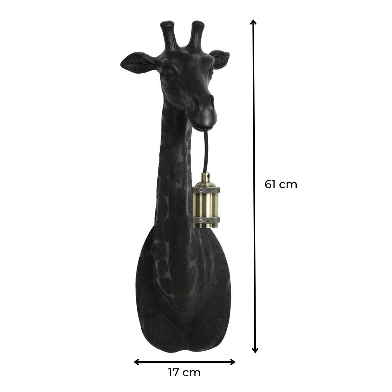 Wandleuchte | Giraffe schwarz | Tier Lampe 61 cm