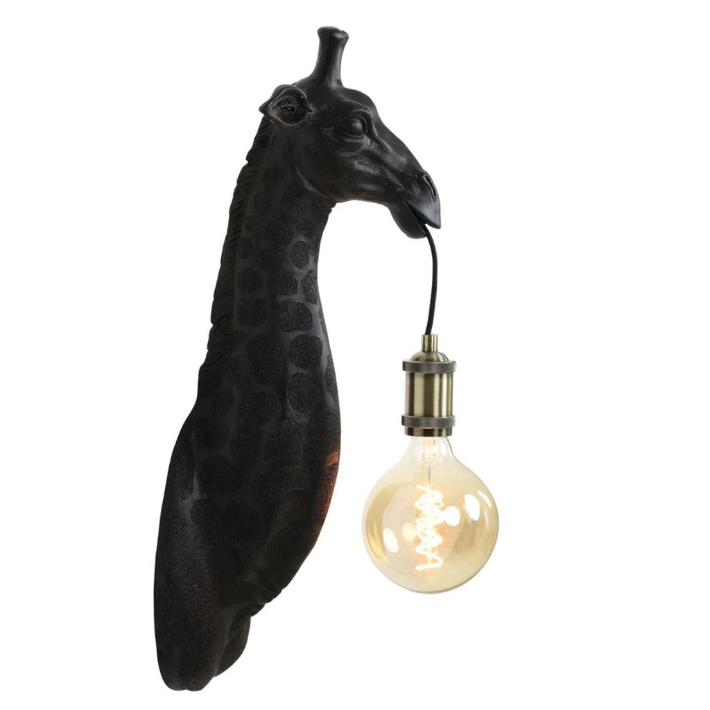 schwarz Giraffe Wandleuchte – | Lampe Tier | BadaBing-Deko cm 61