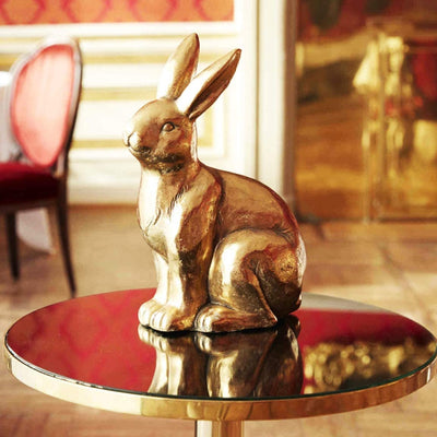 Dekofigur Hase | XXL Osterdekoration | Gold ca. 51,5 cm