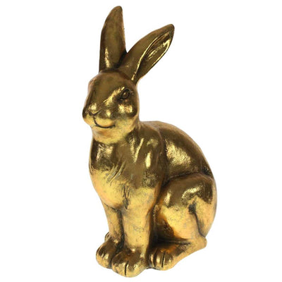 Dekofigur Hase | XL Osterdekoration | Gold ca. 41 cm