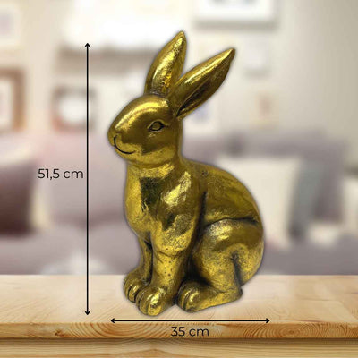 Dekofigur Hase | XXL Osterdekoration | Gold ca. 51,5 cm