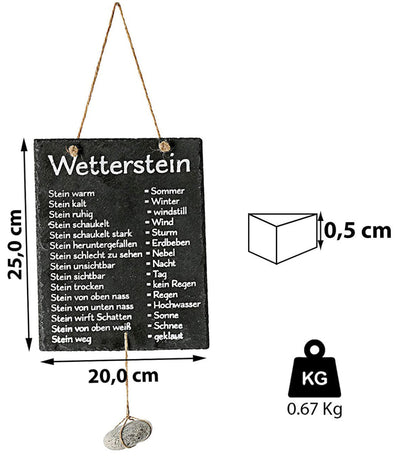 Wetterstation | Schiefertafel mit magischem Stein