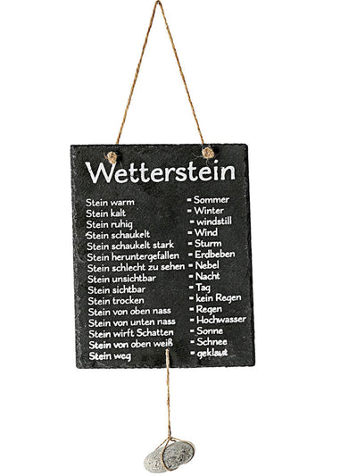 Wetterstation | Schiefertafel mit magischem Stein