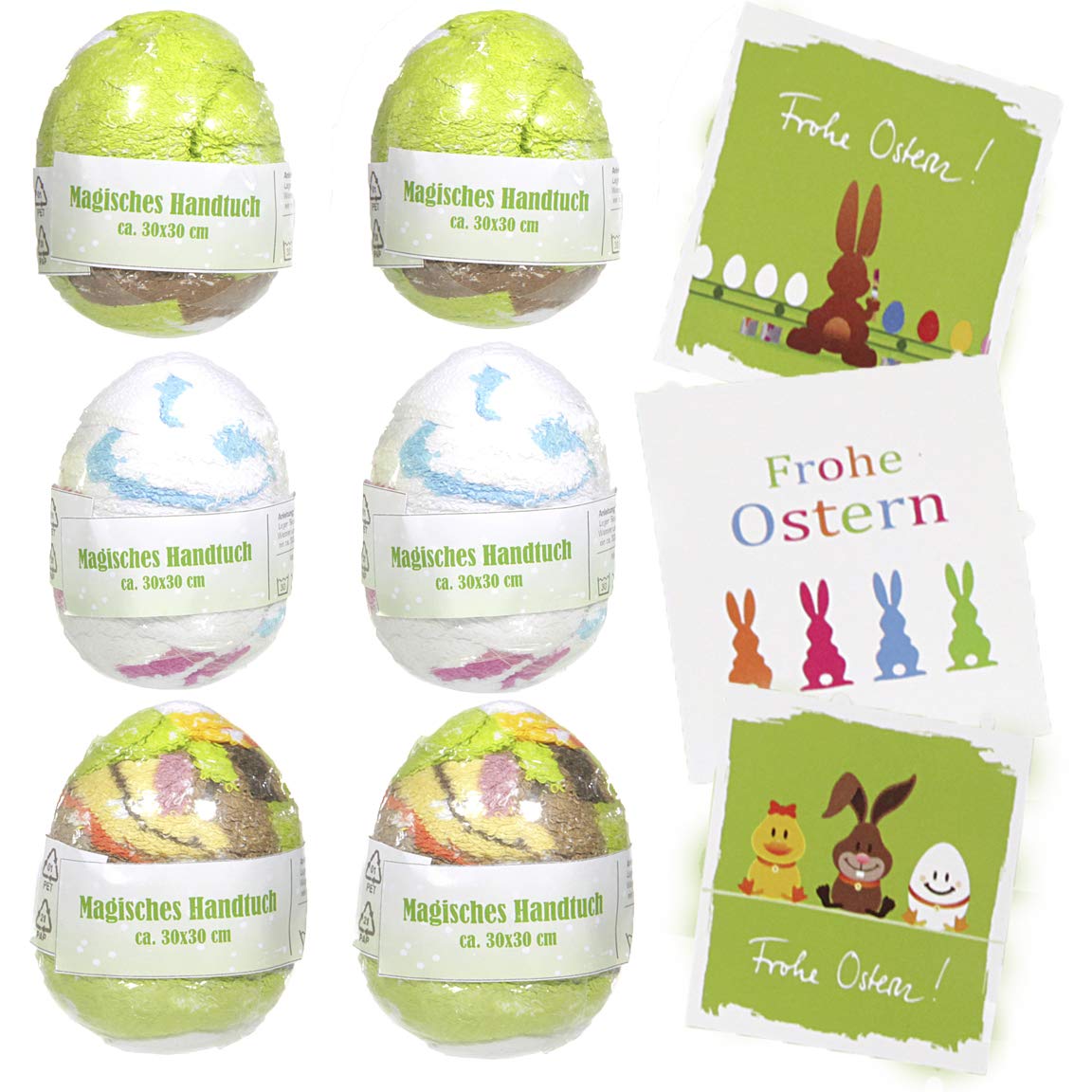 6er Set | Magisches Handtuch | Osterei Hase