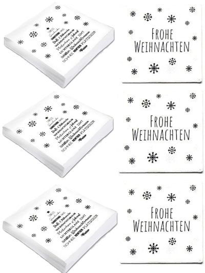 2er Set Servietten | Schneeflocken mit Spruch | 40 Servietten