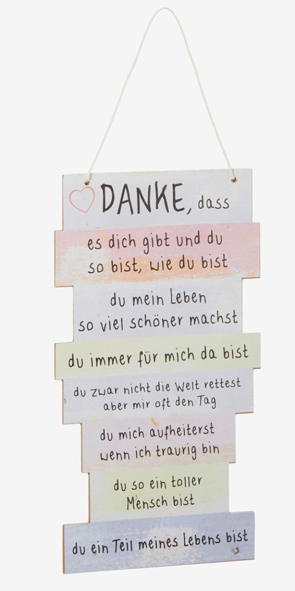 Plankenschild | DANKE zum Aufhängen | 36,5x18,5cm