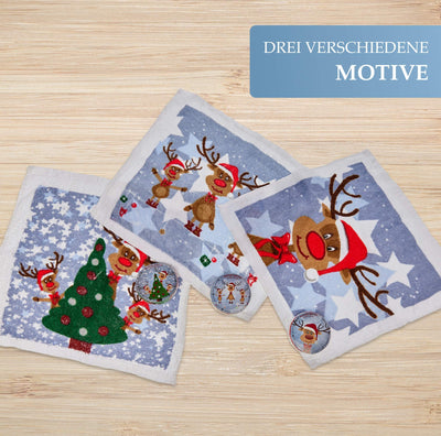 6er Set | Magisches Handtuch | Weihnachten Rentier Rudolph